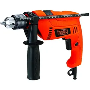 BLACK+DECKER HD555 550W 13mm Variable Speed Reversible Hammer Drill Machine/Driver (HD555-IN,orange)