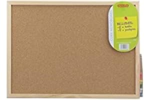 APOLLO The HOUSEWARES Brand Cork Memo Board Small, Bulletin Notice, Lightweight Pine Frame, Size: 40x30x1.8cm, Natural