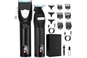 YiLFo Hair Clippers Men, Professional Beard Trimmer for Men, Cordless Hair Trimmer, USB Rechargeable Barber Clippers Grooming Set, Electric Cutting Kit Precision Shaver with LCD Display