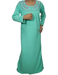 Indiatrendzs Women Fleece Nighty Full Sleeve Nightwear Nightgowns