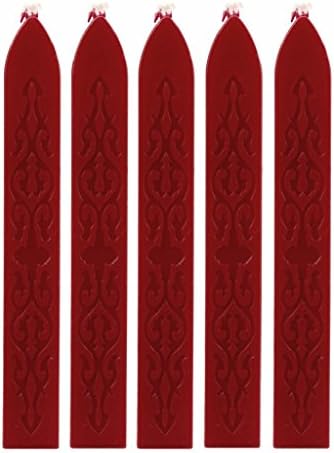 Covermaosn 2Pcs/ 5Pcs Retro Sealing Wax, Manuscript Seal Sticks For File Parcels Postage Letter (5Pcs, Red)