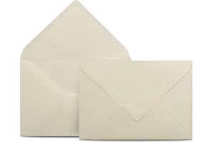 ‎COLOURS 4-YOU BY GLÜXX-AGENT 25 Briefumschläge DIN C6 Creme - 11,4 x 16,2 cm - Kuverts mit 90 g/m² Nassklebung spitze Klappe - Umschläge ohne Fenster - Colours-4-you