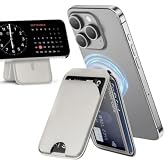 AEE&reg; Magsafe C&uuml;zdan Kartlık Deri G&uuml;&ccedil;lendirilmiş Mıktanıs Standlı &Ouml;zel Tasarım,İphone 16/15/14/13/12 ile Uyumlu (Gri, Premium 