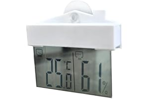 AMAZINGDEAL365 Thermomètre numérique pour fenêtre avec ventouse - Facile à lire - Pour intérieur et extérieur
