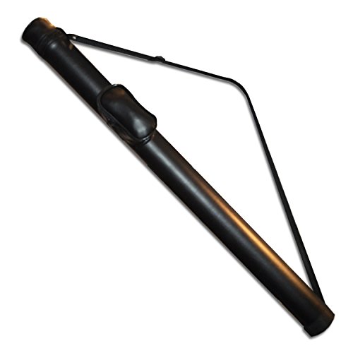 Noir Snooker/Billard/Pool 2-Pièce Cue Case Sac avec Sangle (Black Zip Case)