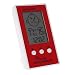 Produktbild GuDoQi LCD Digital Thermometer Hygrometer Uhr Temperatur Feuchtemessung °C °F Anzeige Digital Easy Instant Read Mit Lächeln Traurig Emotion Icon Rot
