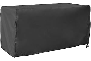 Gorise Deck Box Cover, Waterproof Oxford Fabric Garden Storage Cover for Home Garden for Dust Protection Deck Box Container 123 X 62 X 55CM Black