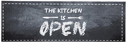 Küchenläufer / Küchenmatte / Dekoläufer für Küche und Bar / Teppich / Läüfer / Läufer / waschbare Küchenläufer / Küchendeko Modell ,,COOK & WASH – the Kitchen is open – “ Größe ca. 50 x 150 cm / Maschinen waschbar auf 30 grad - 4