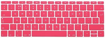 GSuMio Retina 12-inch Soft Keyboard Cover Silicone Skin Keyboard Protector for MacBook 12" with Retina Display Model A1534 ( 2015 NEWEST VERSION EU/UK European ISO Keyboard Layout - Pink