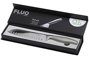 MOPITA SMART LIVING FLUO by Q.b. by MOPITA, Santoku Knife, 17.5 cm Steel Blade, Professional Steel Handle, Silver Color