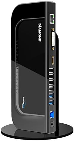 Diamond MultimediaUltra Dock Dual Video USB 3.0/2.0 Universal Docking Station with Gigabit Ethernet, HDMI and DVI Outputs Audio Input and output for Laptop, Ultrabook, Macbook, Windows 10, 8.1, 8, 7, XP,Mac OS and Android 5.0 and higher. Display Link Certified, DL- 3900 Chip (DS3900V2)