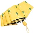 House of Quirk Ultra Light and Small Mini Umbrella with Carrying Pouch ((Yellow Cactus))