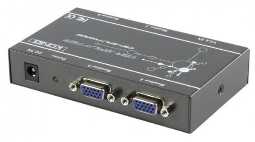 KOENIG 4 fach professioneller VGA Splitter verteiler HD SVGA XGA monitor display CRT LED - 3