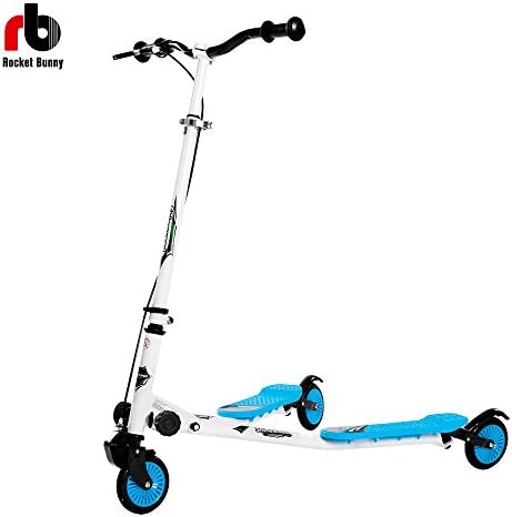 Rocket Bunny® Adjustable Small 3 Wheels Tri Slider Scooter Push Winged Scooter Tri Motion Drifter Blue Small for Age 4+