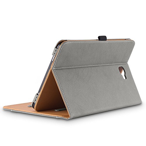 Galaxy Tab A 10.1 Hülle, E-Tree Smart Hülle Schutzhülle Tasche Folio PU-lederne Cover für Samsung Galaxy Tab A 10.1″ (SM-T580 / T585) Tablet – Grau - 2