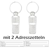2 Stück ! (Doppelpack) Adressanhänger Geriffelt In Silber XS / Mini 2 CM Länge Für Hunde Und Katzen Mit Adressetiketten / Wasserdicht / Pillendose / Adresshülse Von Amathings