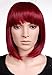 S-noilite Classy Bob Full Wigs Neat Fringe Style Charm Red Heat Resistant Hair Wig Elegant Lady Dress