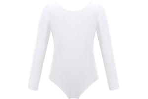 YiZYiF Enfant Fille Justaucorps Gymnastique Danse Classique Ballet Léotard Patinage Body Bodysuit à Manche Longue Combinaison Sport Yoga Dancewear 3-12 Ans