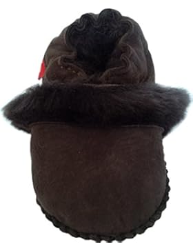 Plateau Tibet - ECHT LAMMFELL Baby Kinder Schuhe Krabbelschuhe Babyschuhe Jungen Mädchen - Fur - Dunkelbraun,...