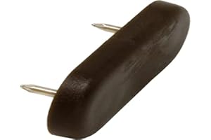 Adsamm® / 32 x Deslizante de plástico con clavo / 18x44 mm / marrón / rectangulares / Patas de muebles con clavo de la máxima calidad de Adsamm®