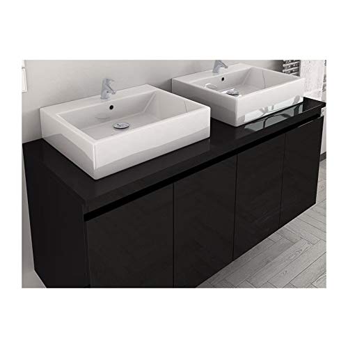 Gnrique-Cina-Ensemble-Salle-de-Bain-Double-Vasque-l-120-cm-Noir-laqu