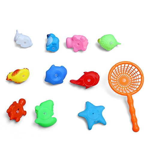 Set von 10 niedlichen Tiere Baby Kinder Bad Spielzeug Wasser Sport Spaß Spielzeug mit Net Picker Badezimmer Badewanne Zubehör - 4
