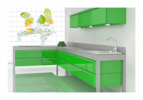Fliesenaufkleber für Bad und Küche – Fliesenposter Zitrusfrüchte – 25-tlg. – Fliesengröße 15×15 cm – Fliesenbild 75×75 cm - 2