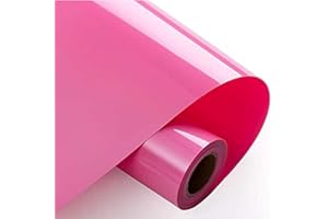 FOESKA Heat Transfer Vinyl Bundle 12" x 10' Feet Rolls, HTV for Silhouette Cameo Easy to Cut & Weed, DIY Heat Press Design for T-Shirt, Clothes, Hats and Other Textiles PINK