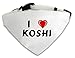 Produktbild Personalisierter Weißer Hundschal mit Aufschrift Ich liebe Koshi (Vorname/Zuname/Spitzname)