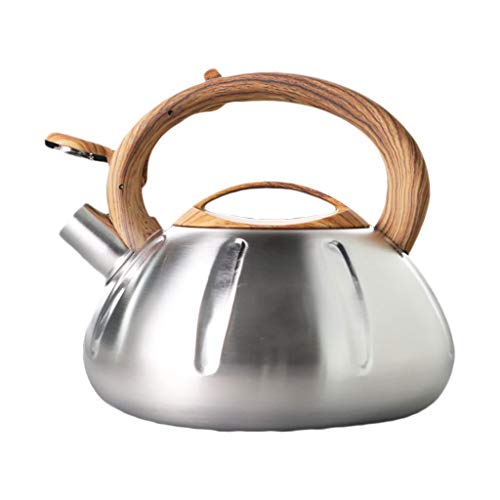 MDL Bouilloire lectrique, bouilloire en acier inoxydable de cuiseur d'induction de gaz de sifflet d'acier inoxydable 304 bouilloire 3L
