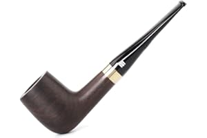 MUXIANG, Pipa Dritta in Legno di Ebano, Fatta a Mano, con Filtro da 9 mm, 10 Strumenti di Pulizia(AC0015)