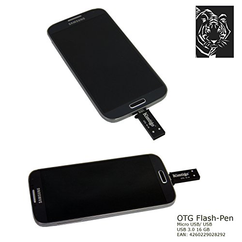 16 GB OTG (On the Go) Speicher Pen USB 3.0 für Samsung Smartphone mit OTG Technologie: zB für Galaxy S2 S3 S4 S5 S6 Note 2 Note 3 Note 4 Edge* für Windows & Apple OS Betriebssystem – Extra Kapazität – Datenaustausch Smartphone PC Dual USB- 16GB schwarz - 5