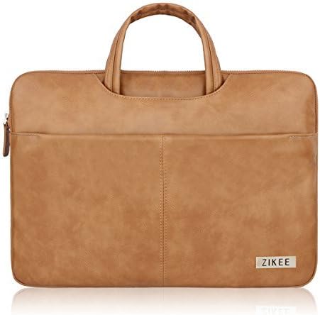 Zikee 13-13.3 Inch Water-Resistant Faux Leather 360°Protective Briefcase Slim Laptop Sleeve with Handle Carrying Case