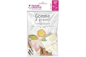 GRAINE CREATIVE Beutel 1 Platte mit Graviergummi zum Linolschnitt - 15 x 10 cm