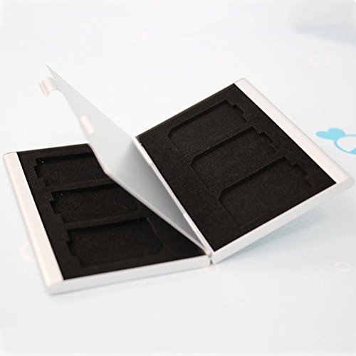 Hmocnv double-layers lega di alluminio micro SD card 6 slot per schede SD memory card Storage box in rigido anti perdere