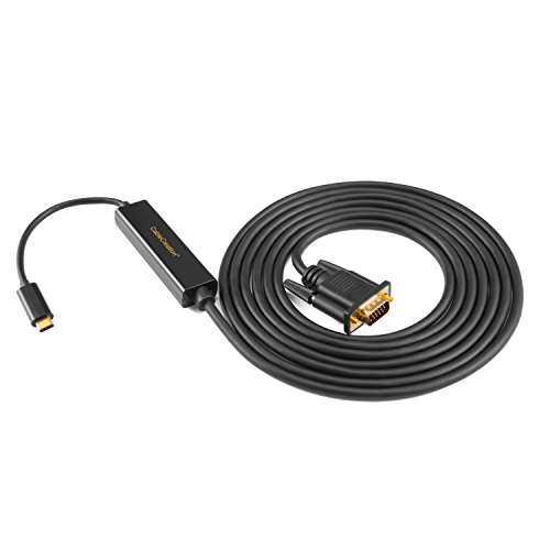 CableCreation 6ft USB Typ C (USB-C) zu VGA Stecker auf Stecker Kabel (DP Alt-Modus), für Apple das neue MacBook / Chromebook Pixel / Dell XPS 13 / Yoga 900 / Asus Zen AIO / Lumia 950 / 950XL, 6 ft / 1,83 M Schwarz Farbe - 3