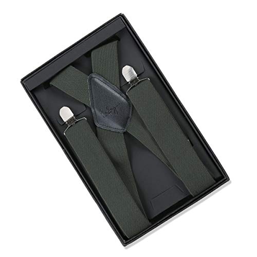 Lafayon Tirantes Hombres Tirantes Para Hombres Anchos Con 4 Pinzas De 1,4 Pulgadas Tirantes Elásticos Firmes Con Pinzas De Acero Inoxidable (verde)