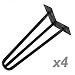 Produktbild PrimeMatik - Tischbeine für Schreibtische Schränke Möbel aus Stahl 3 Stangen 41 cm schwarz 4-Pack