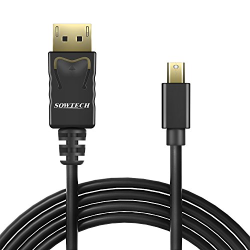Mini DP auf DP Kabel, SOWTECH 1.8m Vergoldet MiniDP (Mini DisplayPort) zu DP (DisplayPort) Kabel Cable 4K Auflösung Bereit (1.8m, Schwarz) - 2