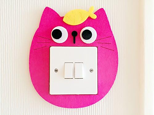 Super Cute 3D Cat Kitty Light Switch Wall Sticker, Premium Quality Thick Felt Material, Unique On Amazon! Must Have For All Cat Loving Kids! Children Boys Girls Bedroom Nursery Room Decor!