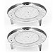 Produktbild sourcing map 2Stk Edelstahl 3 Beine Dampfgarer Regal Essen Dampfen Ständer 19cm Durchmesser DE de