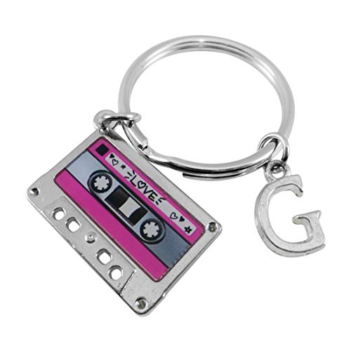 Cassette Tape Keyring with personalised initial
