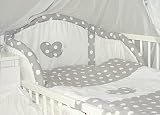 Baby's Comfort HEARTS 3 PCS BABY BEDDING SET (12 NEW COLOURS) for cot / cotbed (2 - Grey Spots)