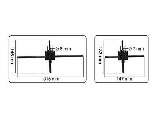 2 Stück Rundschneider verstellbar 30 mm – 120 mm + 40 mm – 300 mm - 2