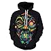 Produktbild Beginfu Halloween Frauen Männer Farbe Skelett 3D Print Langarm Hoodie Hip Hop Sweatshirt Pullover Oberteil Cartoon Fashion Party Cocktail Herbst Winter Bluse Unheimliche Halloween Geister Party Tops