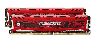 Ballistix - BLS2C8G4D26BFSE - Sport LT 16Go Kit (8Gox2) DDR4 2666 MT/s (PC4-21300) DR x 8 DIMM 288-Pin - (Rouge)