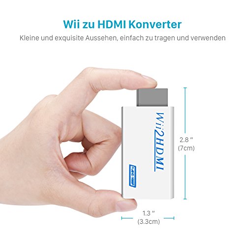 GHB Wii HDMI Adapter Wii zu HDMI Konverter Wii Signal automatisch auf 720p/ 1080p und HDMI-Anschluss / 3,5 mm Klinke Ausgang aus mit HDMI Kabel - 7