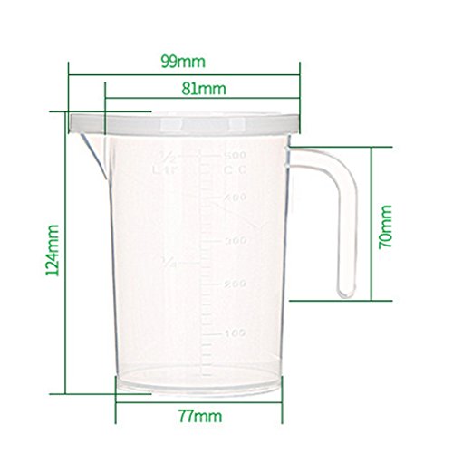 MagiDeal Transparente Küche Flüssigskala Messbecher Messbehälter – Klar, 500ml - 3