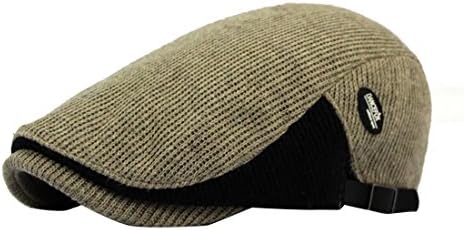 JYR Fashionable Wool Golf Beret Flat Cap England Vintage Forward Hats Visor Caps - Ivory