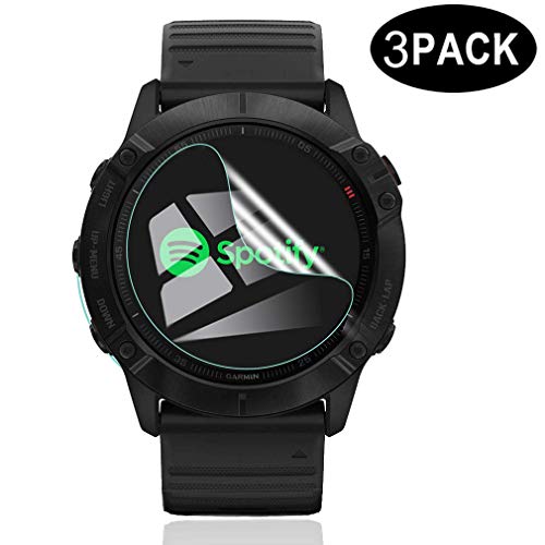 Preisvergleich Produktbild Dotuo (3 Stücke Displayschutzfolie für Garmin Fenix 6X Pro Solar, Flexibler, explosionsgeschützter Displayschutzfolie mit blasenfreier Installation für Garmin Fenix 6X Pro Solar